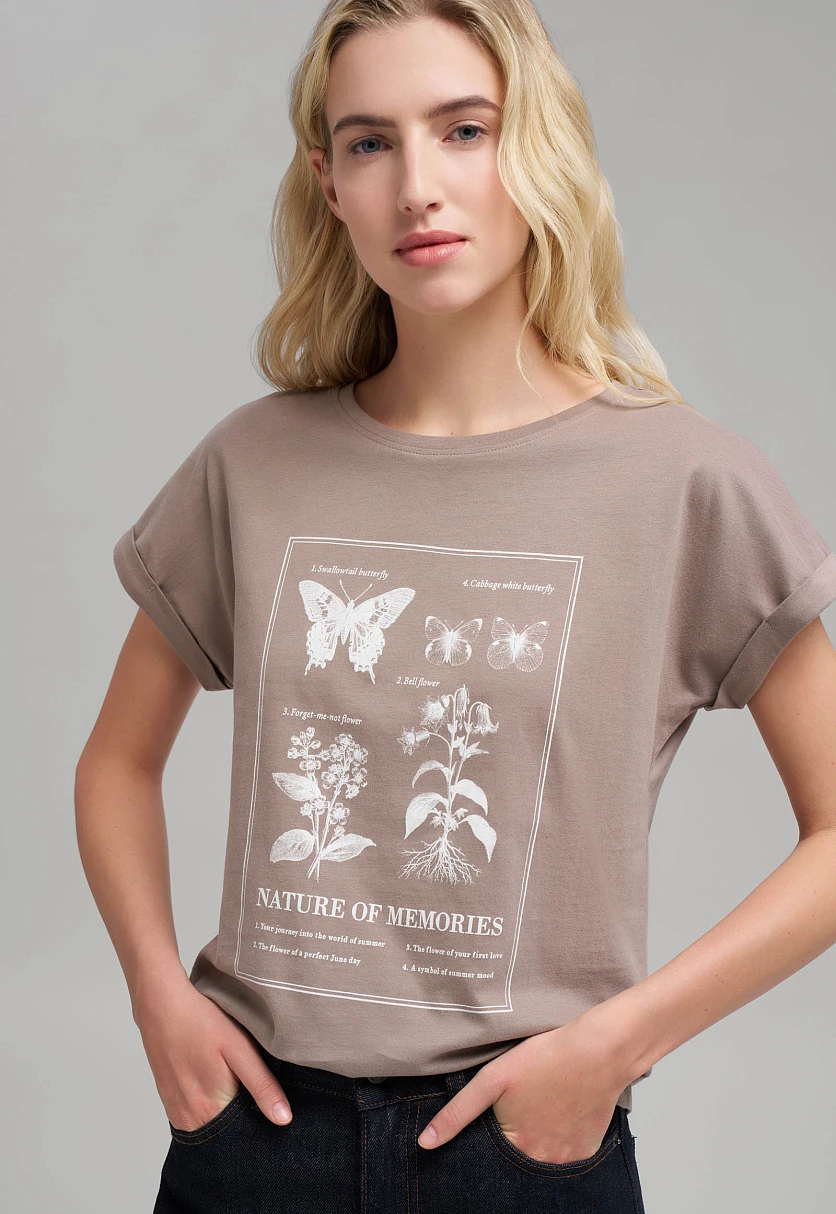 Футболка из хлопкового джерси свободного кроя, Модель FBG120110, Фото №6