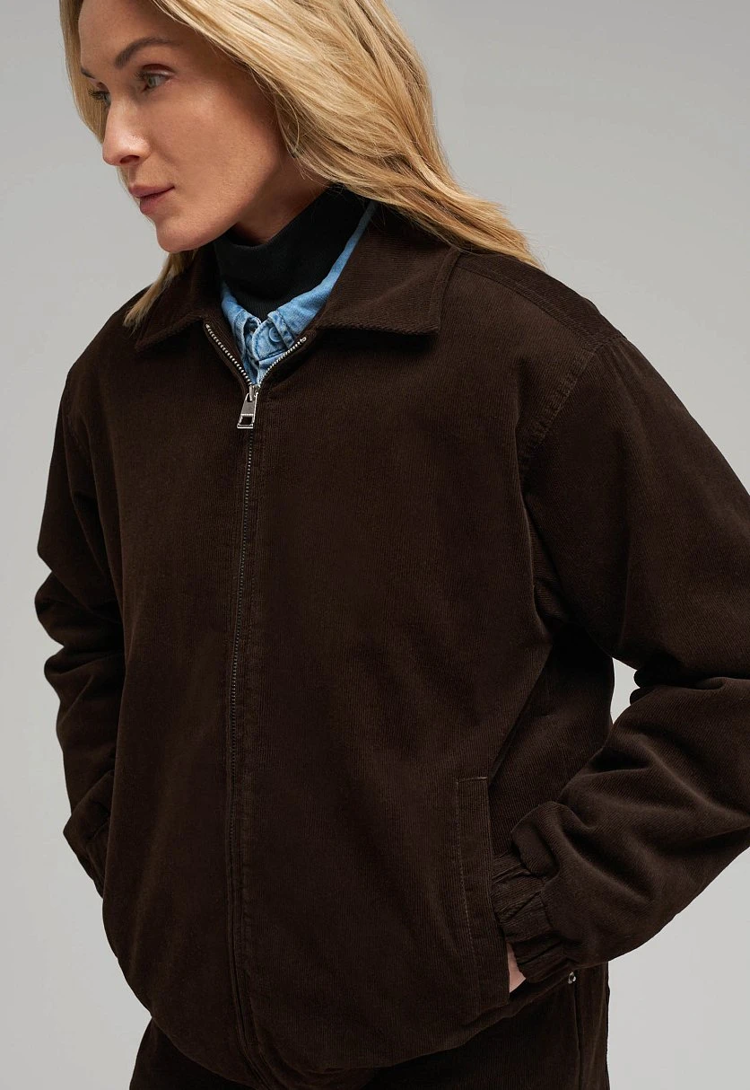 Легкий бомбер из вельвета с искусственным утеплителем, Модель FBG11053, Фото №6