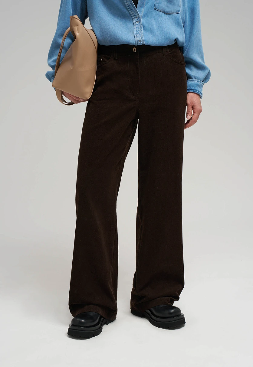 Брюки прямого кроя из вельвета, Модель FBG11054, Фото №5