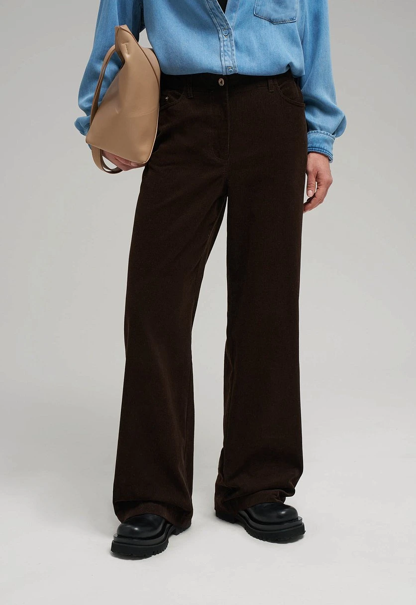 Брюки прямого кроя из вельвета, Модель FBG11054, Фото №6