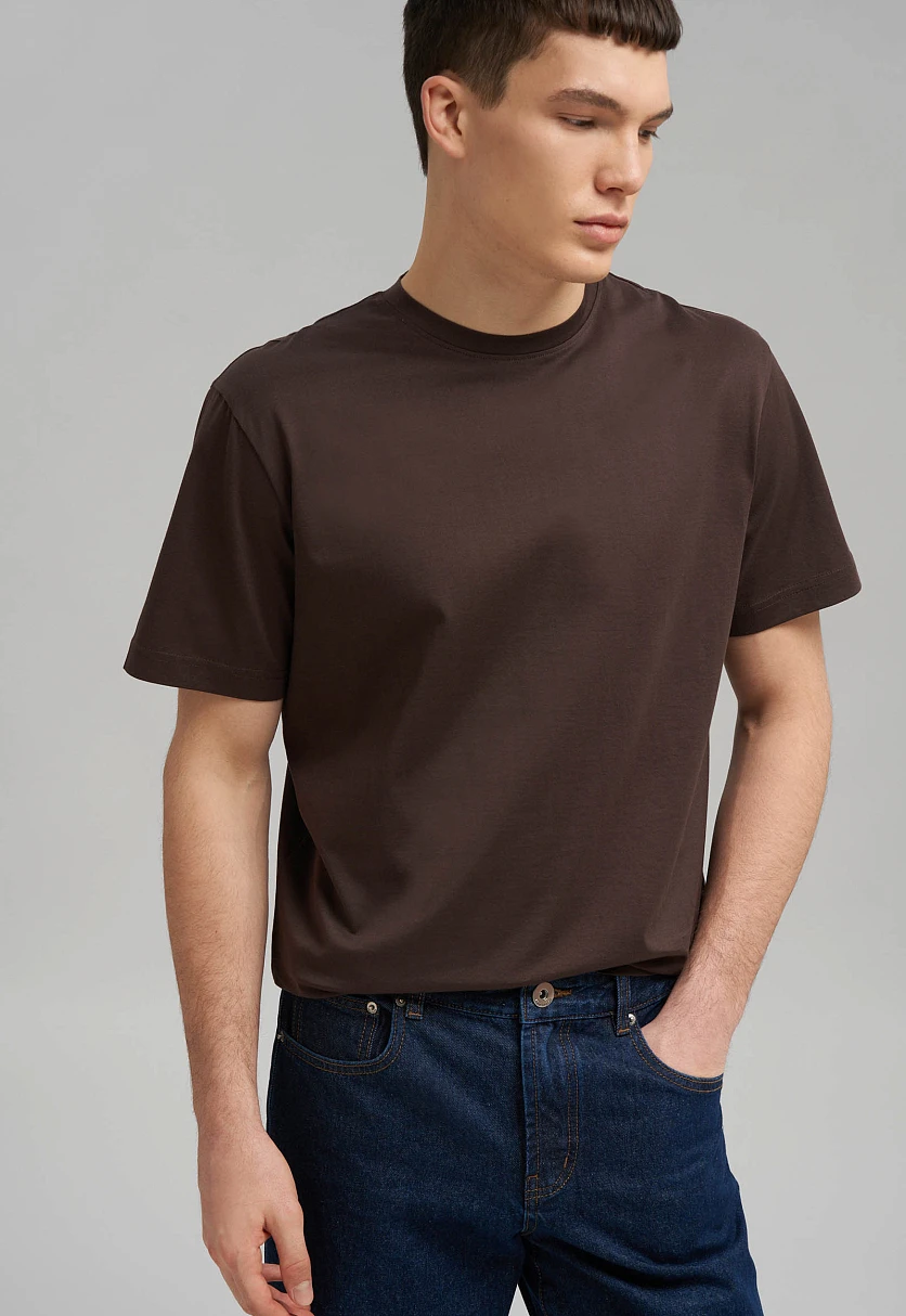 Футболка прямого кроя из мерсеризованного хлопка, Модель FBG21050, Фото №5