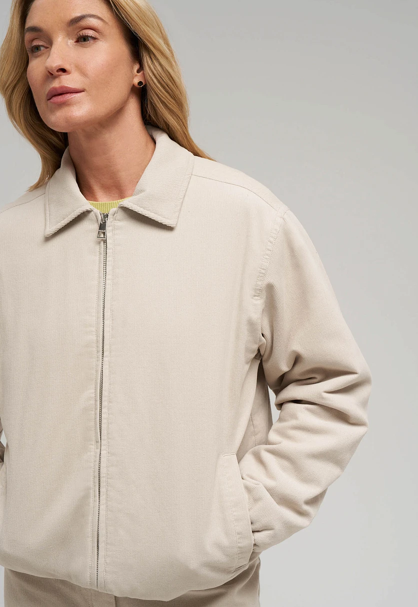 Легкий бомбер из вельвета с искусственным утеплителем, Модель FBG11053, Фото №6