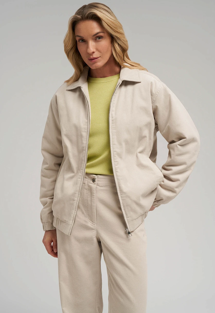 Легкий бомбер из вельвета с искусственным утеплителем, Модель FBG11053, Фото №5