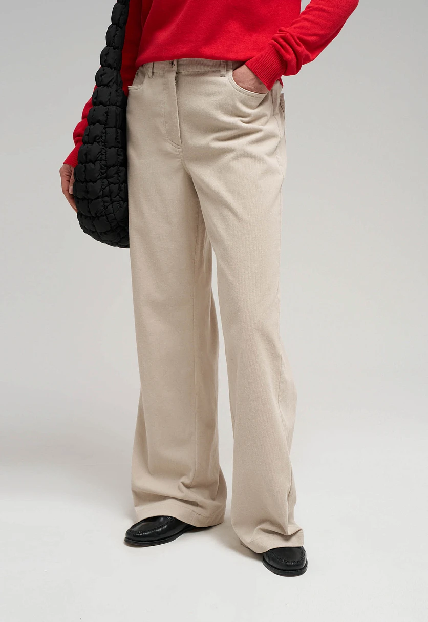 Брюки прямого кроя из вельвета, Модель FBG11054, Фото №5