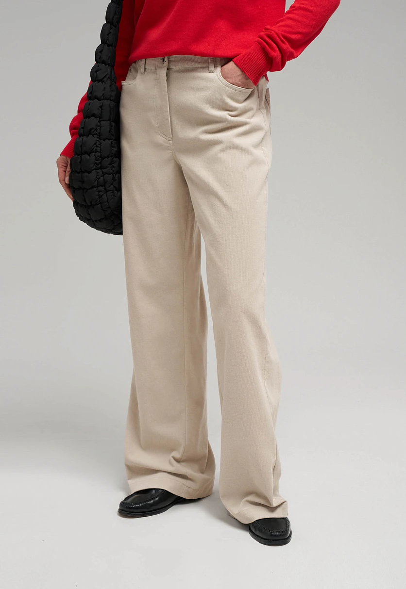 Брюки прямого кроя из вельвета, Модель FBG11054, Фото №6