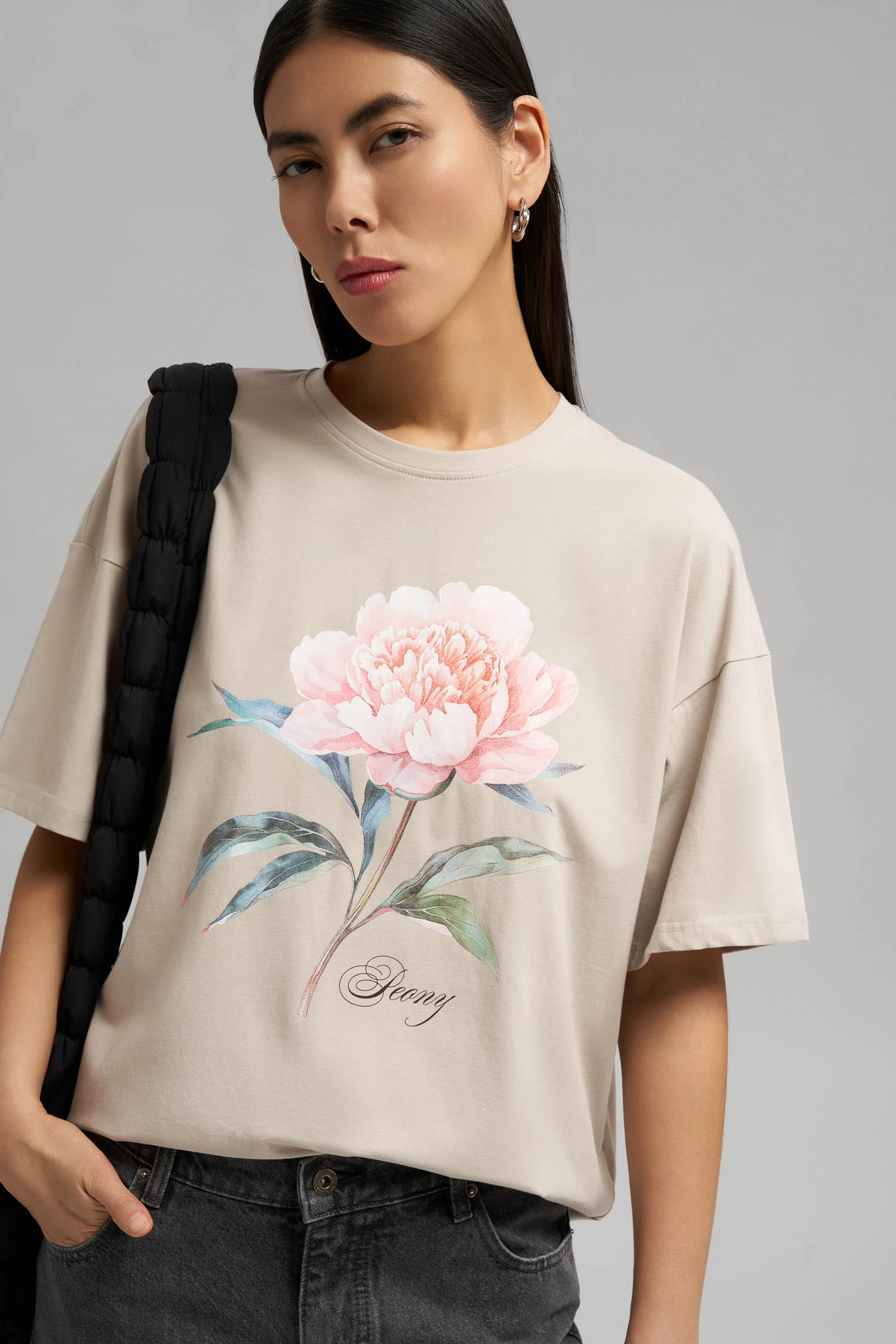 Свободная футболка из хлопкового джерси, Модель FBG12099-1P, Фото №6