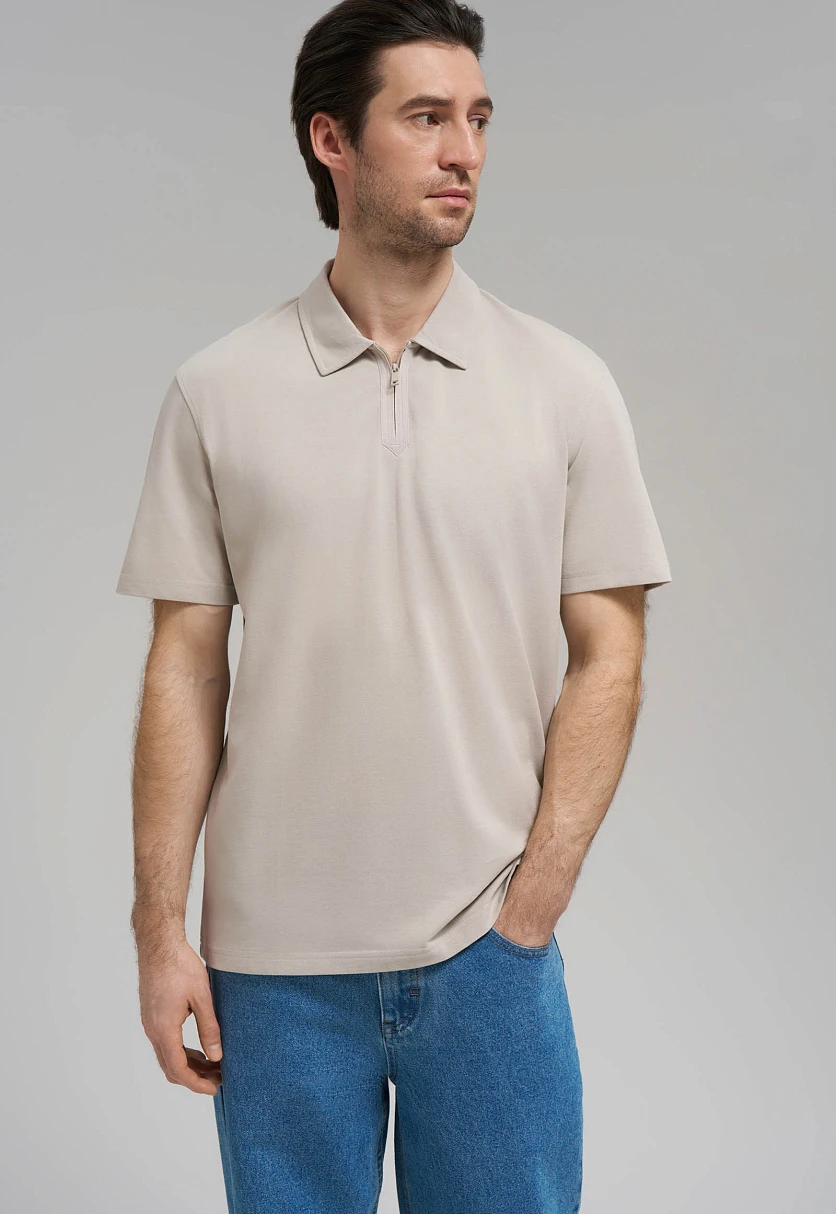 Поло прямого кроя из хлопка пике, Модель FBG21039, Фото №5