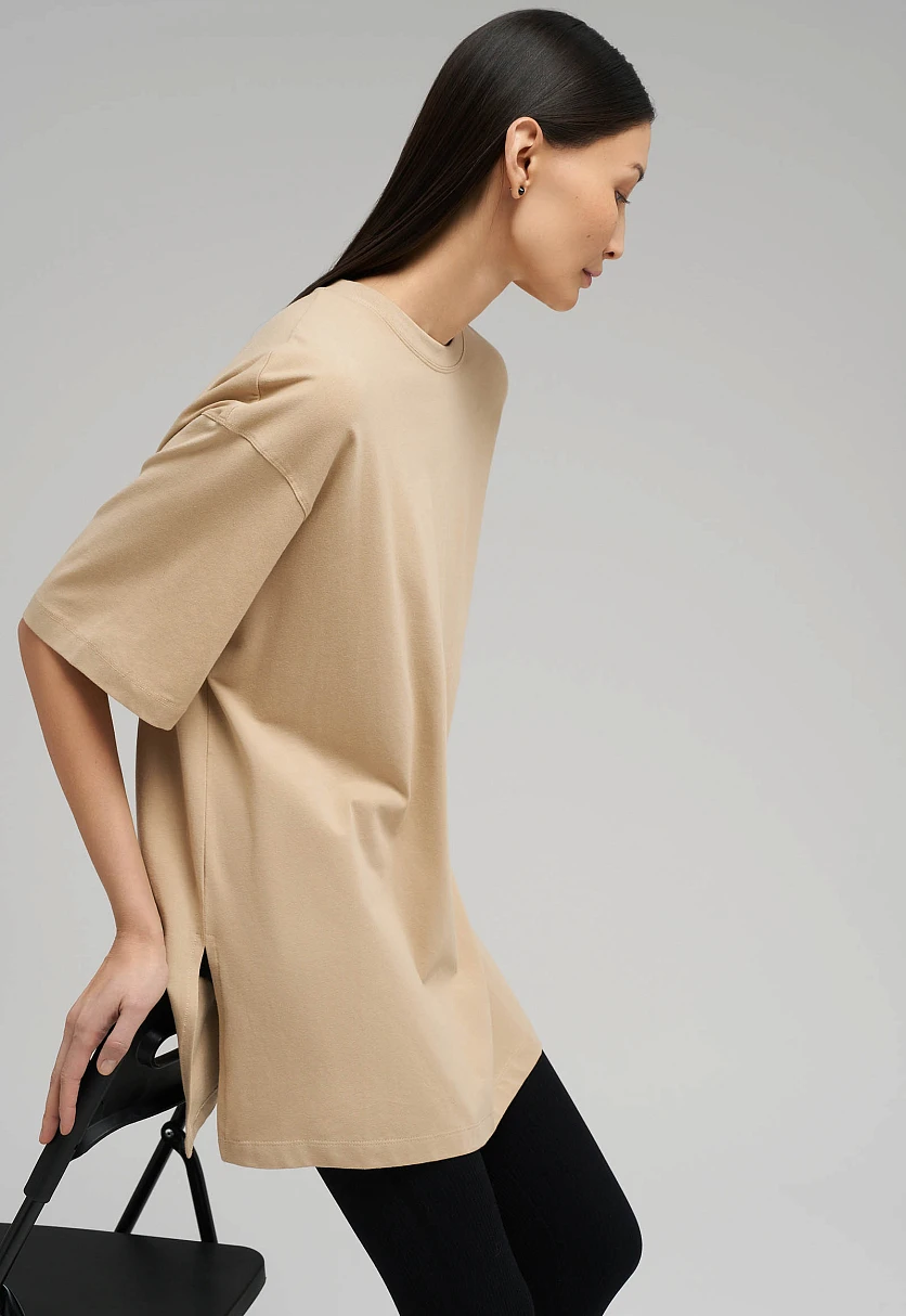 Футболка свободного кроя из джерси, Модель FBG110109, Фото №6