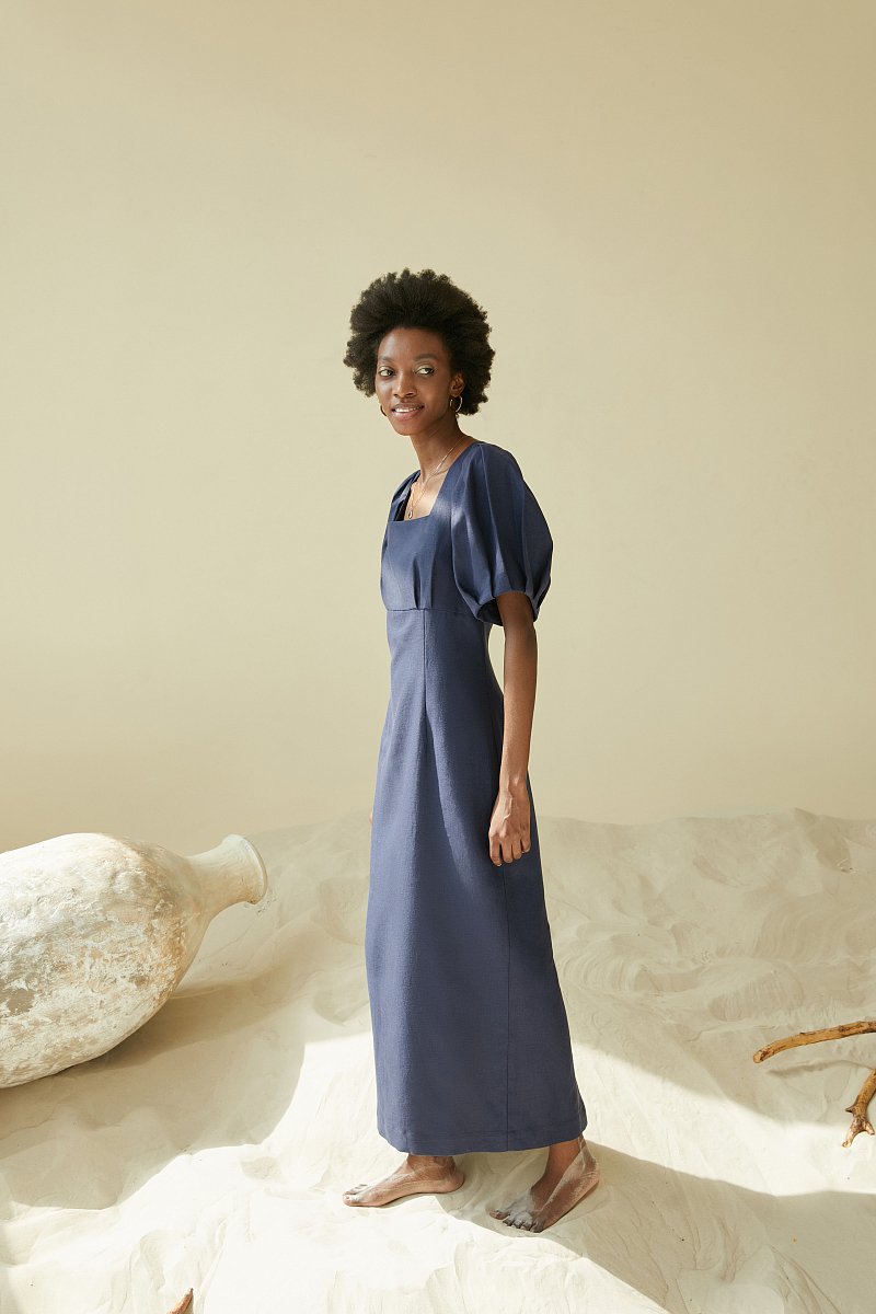 Приталенное платье с рукавами-буфами, Модель FSC51020, Фото №3