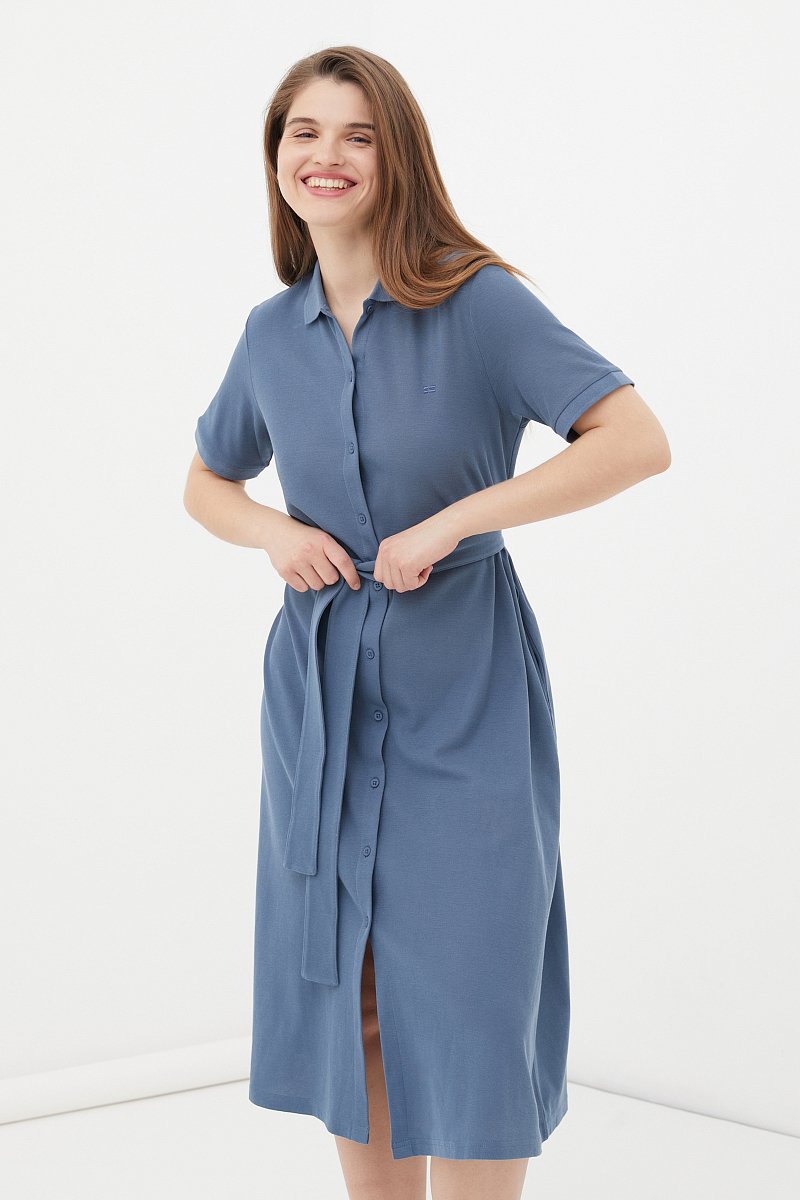 Платье-рубашка женское из хлопка, Модель FSC13004, Фото №1