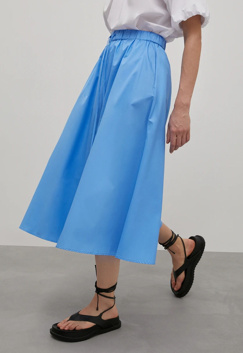 Юбка миди из хлопка с эластичным поясом, Модель FSC51017, Фото №3