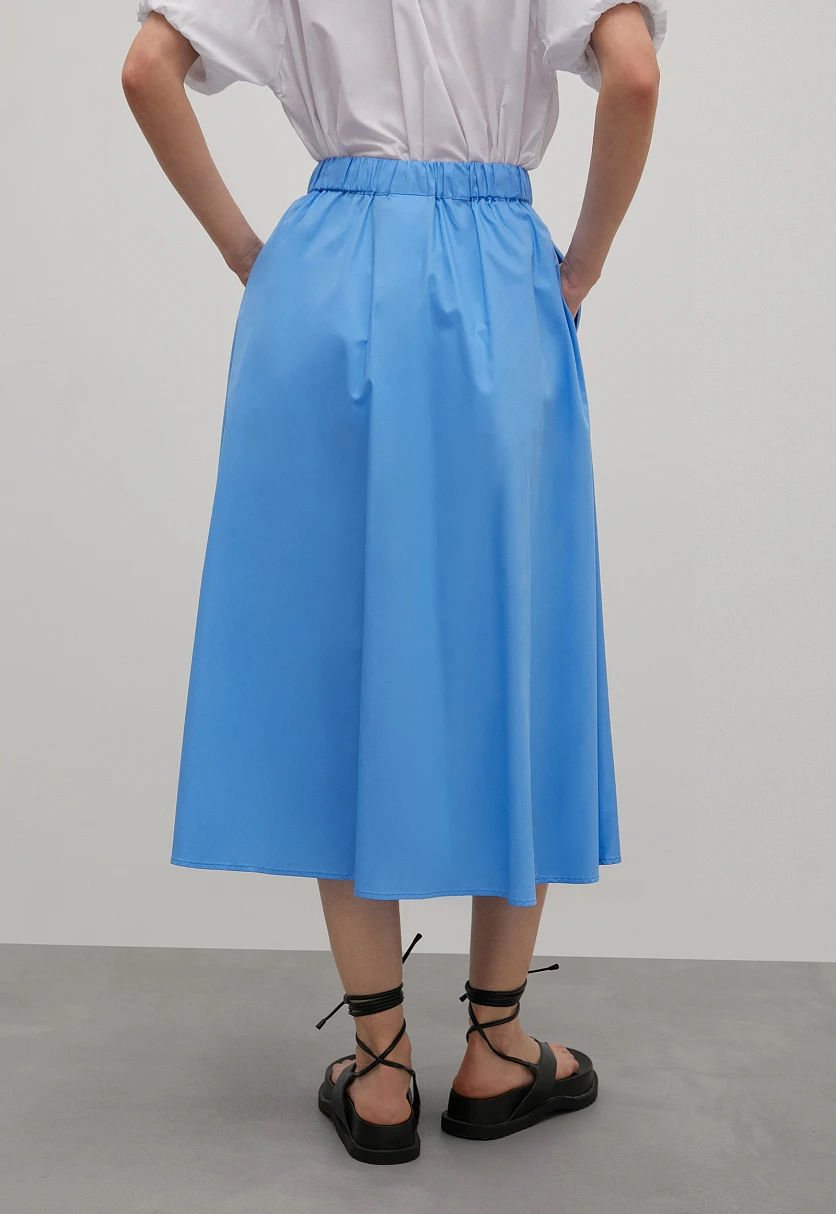 Юбка миди из хлопка с эластичным поясом, Модель FSC51017, Фото №4