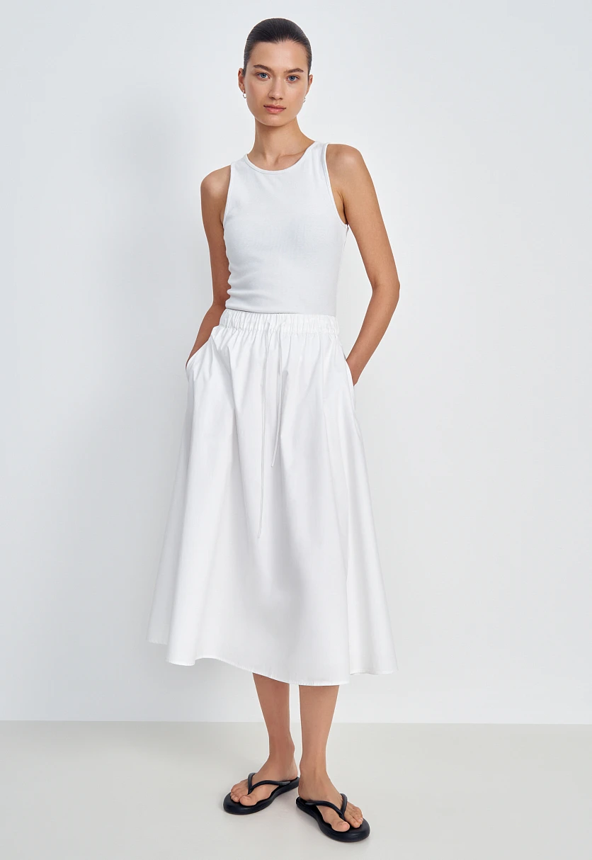 Юбка миди из хлопка с эластичным поясом, Модель FSC51017, Фото №2