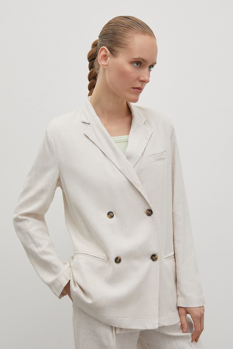 Льняной жакет женский casual стиля, Модель FSC110124, Фото №4