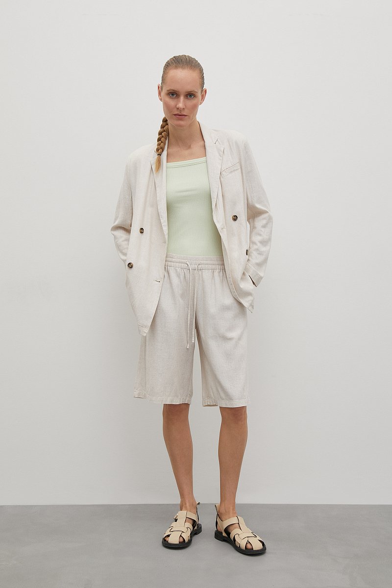 Льняные шорты женские стиля casual, Модель FSC110127, Фото №1