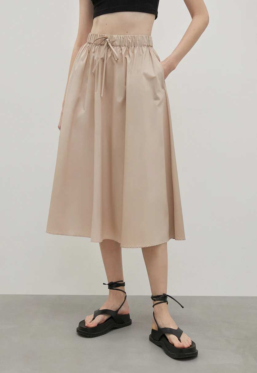 Юбка миди из хлопка с эластичным поясом, Модель FSC51017, Фото №2