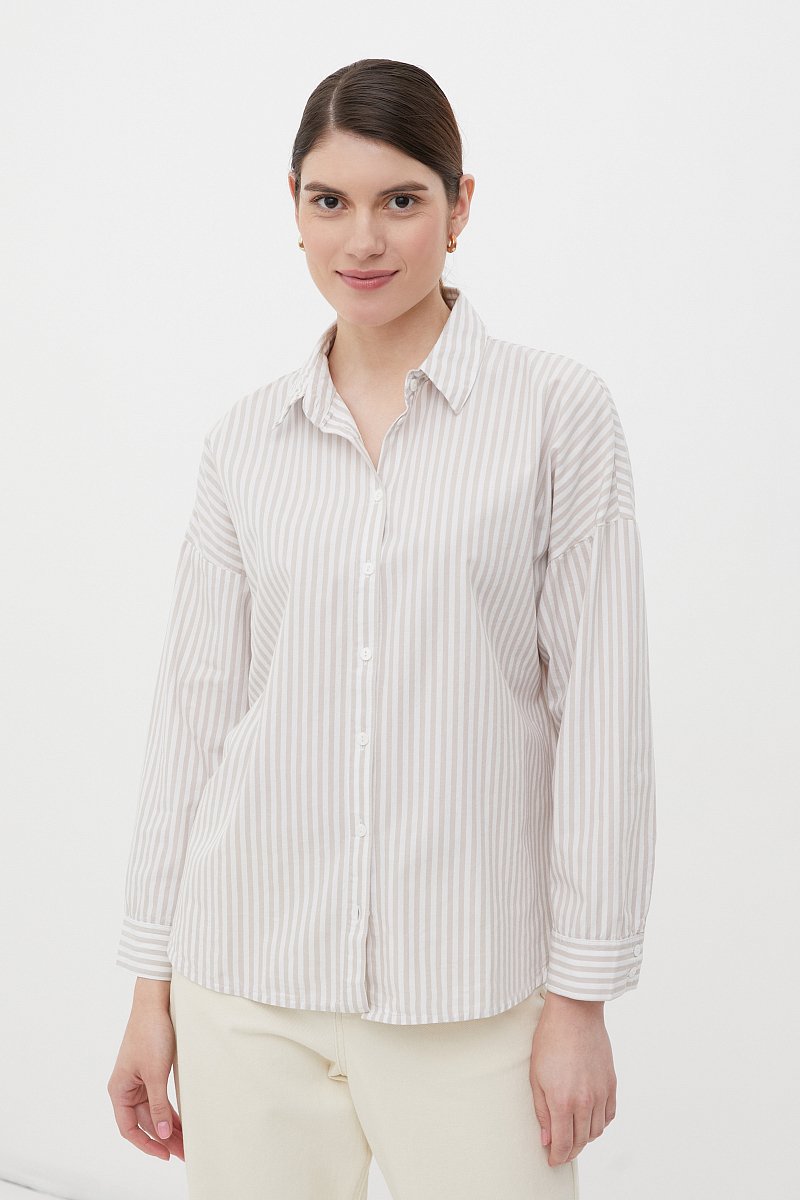 Рубашка женская из хлопка, Модель FSC110211, Фото №1