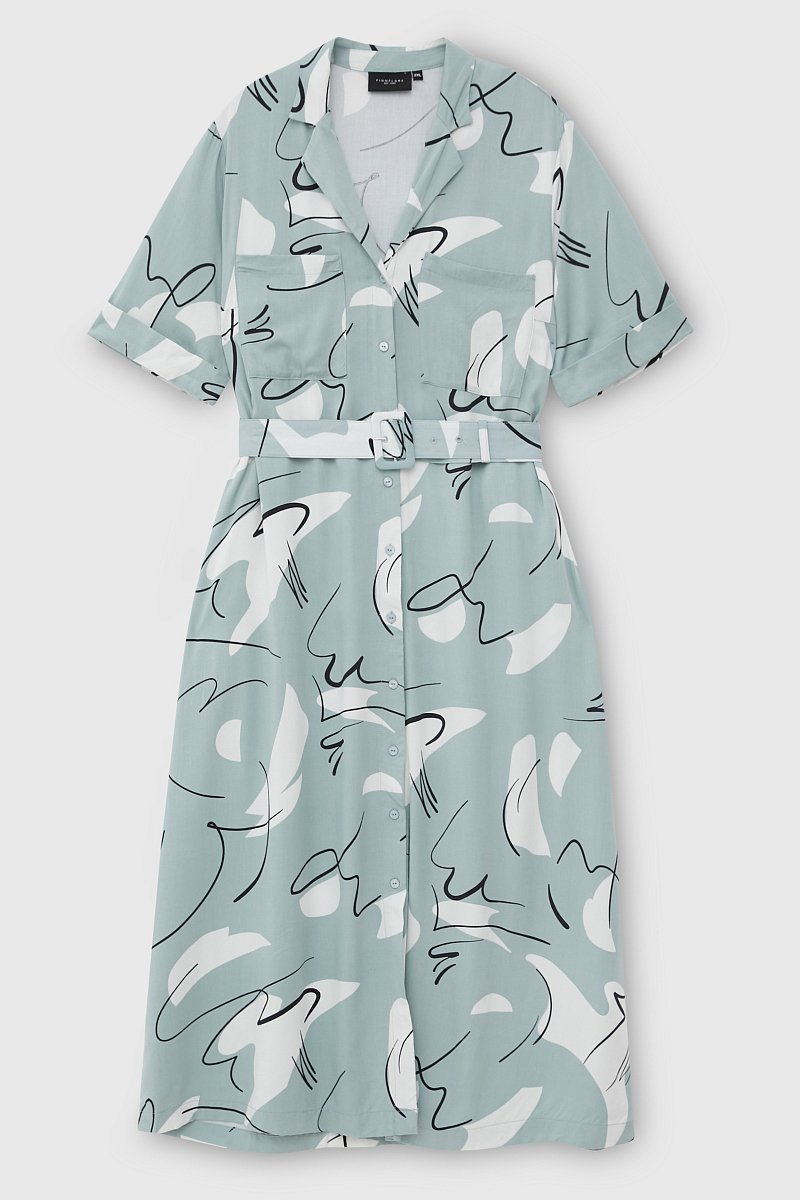 Платье-рубашка женское из вискозы, Модель FSC110105B, Фото №7