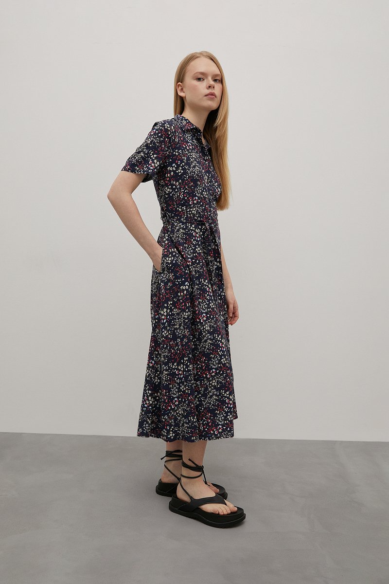Платье-рубашка с поясом, Модель FSD110212, Фото №3