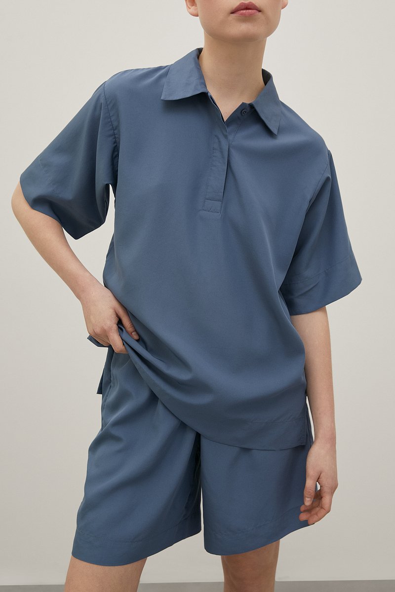 Рубашка женская свободного силуэта с отложным воротничком, Модель FSD11072, Фото №3