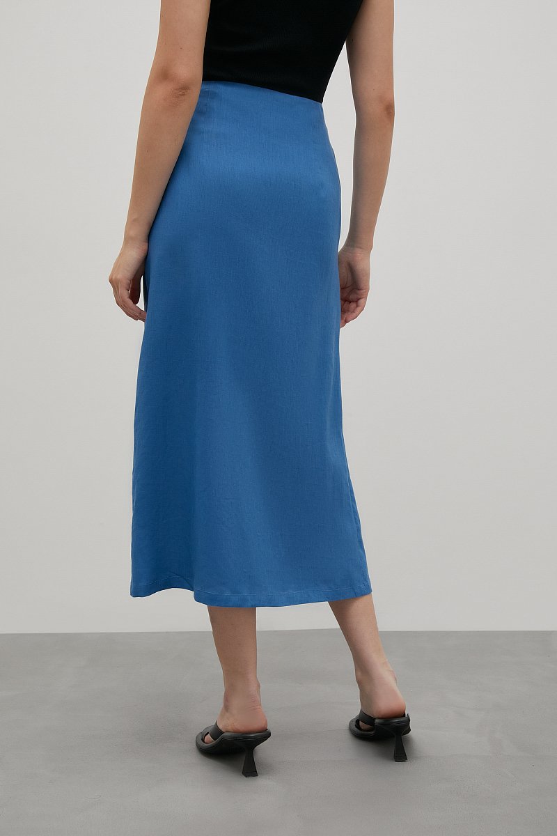 Льняная юбка с драпировкой, Модель FSD110204, Фото №4