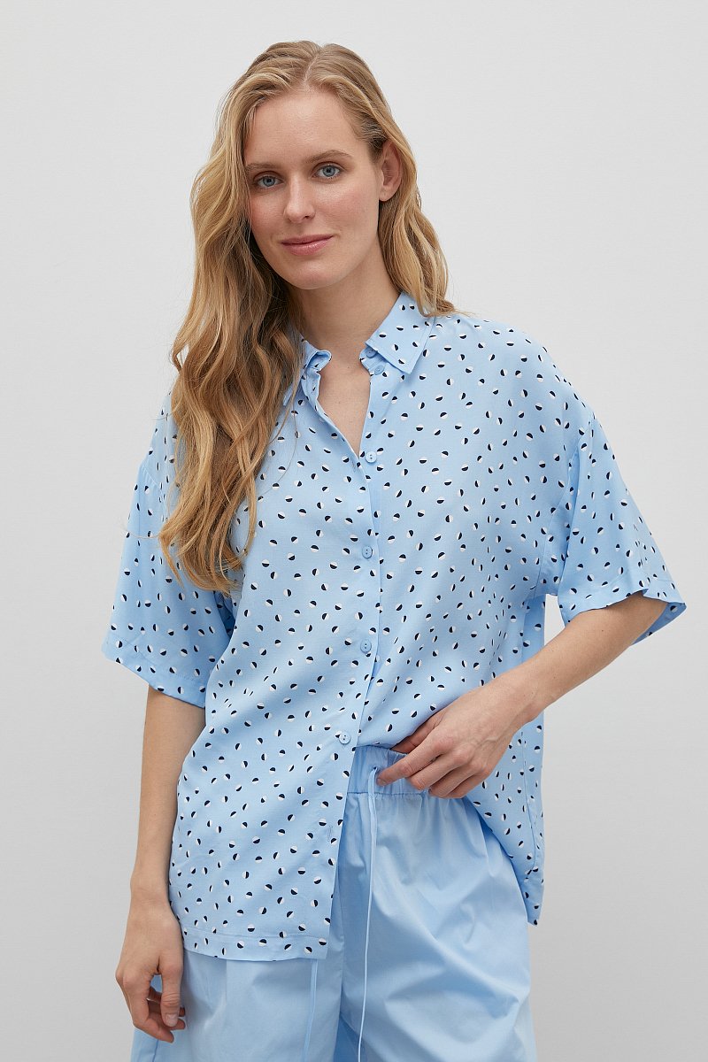 Рубашка женская с отложным воротничком, Модель FSD110169, Фото №1