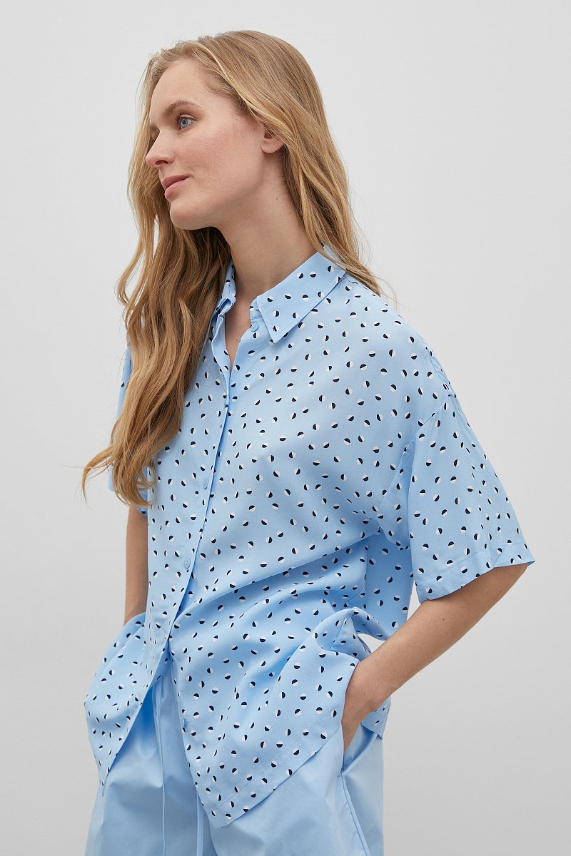 Женская рубашка с отложным воротничком, Модель FSD110169, Фото №4