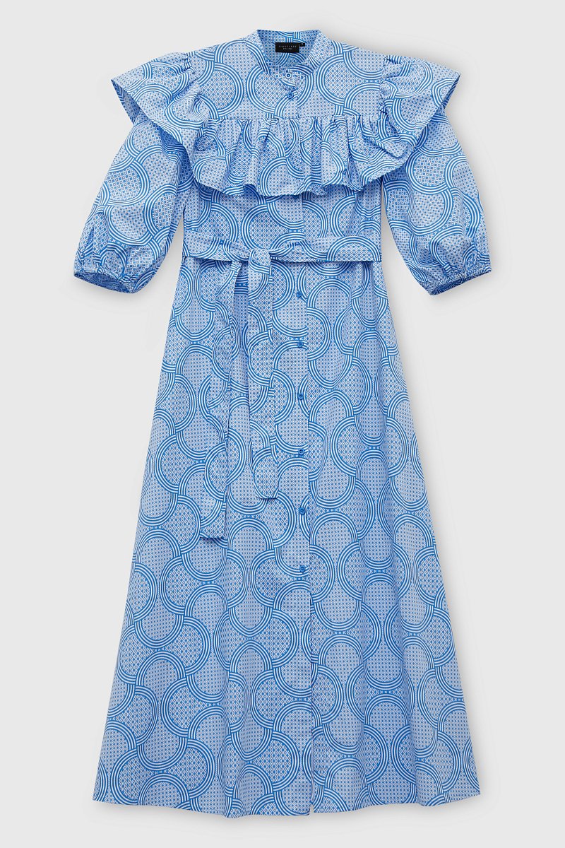Платье с воланом из хлопка, Модель FSD11000R, Фото №6