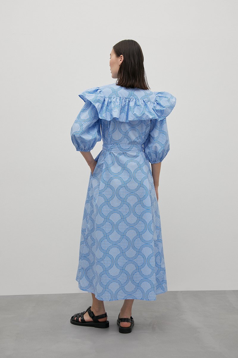 Платье с воланом из хлопка, Модель FSD11000R, Фото №4