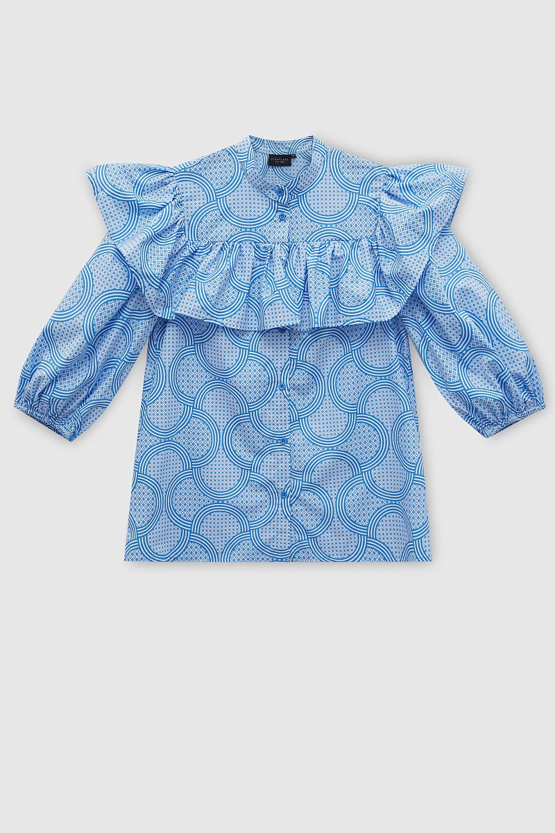 Блузка с воланом из хлопка, Модель FSD11001R, Фото №7