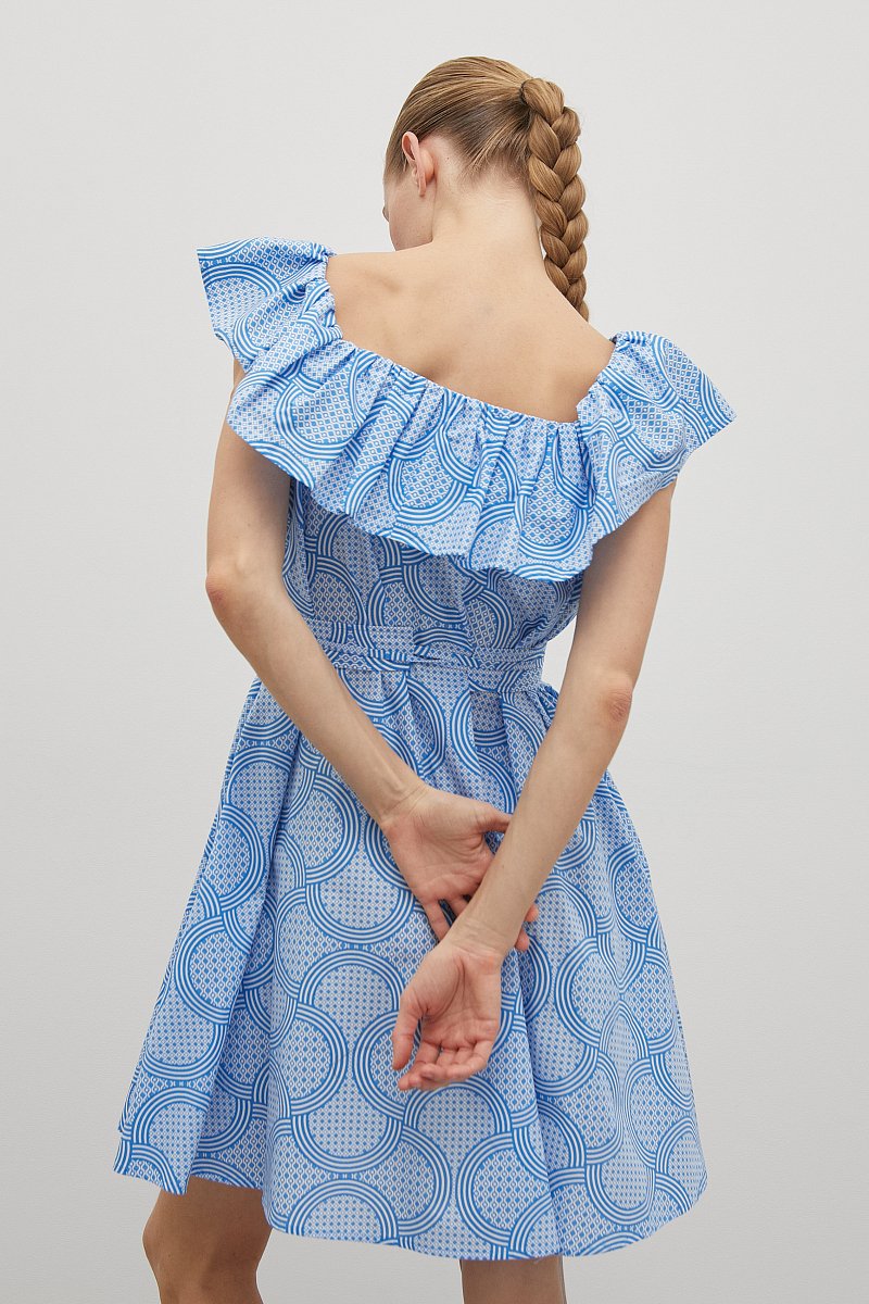 Платье с квадратным вырезом и воланом, Модель FSD11015R, Фото №5