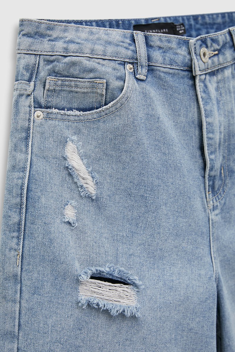 Джинсовые шорты с необработанным краем, Модель FSD15017, Фото №5