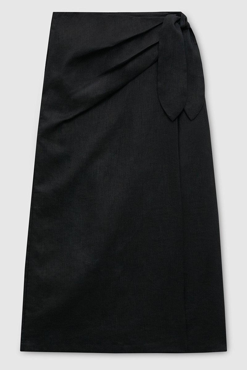 Льняная юбка с драпировкой, Модель FSD110204, Фото №6