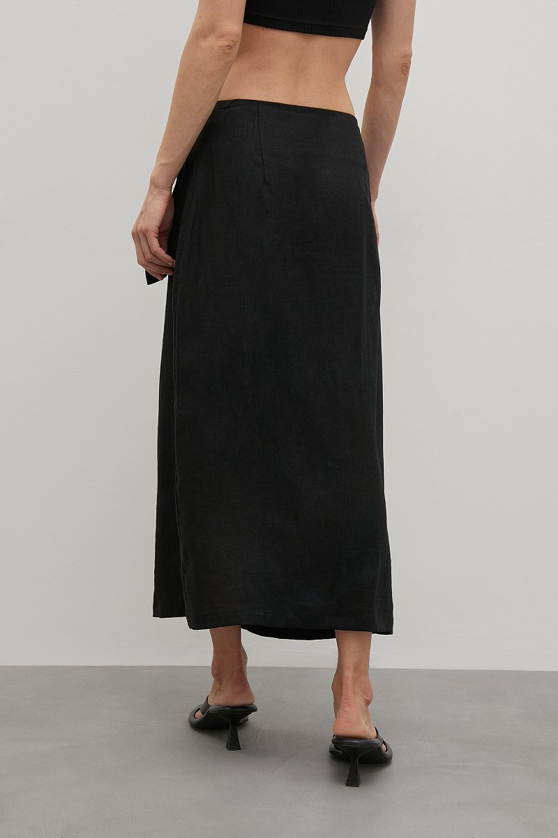 Льняная юбка с драпировкой, Модель FSD110204, Фото №4