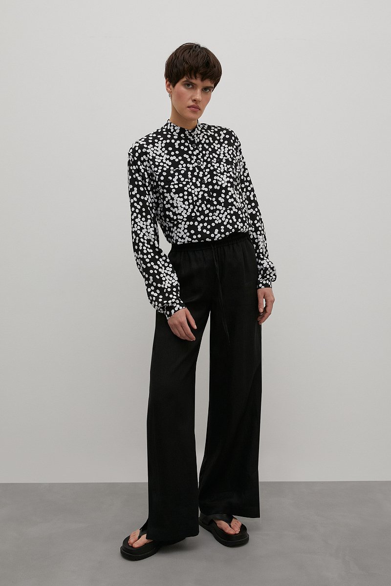 женская рубашка с воротником-стойкой, Модель FSD110168, Фото №2