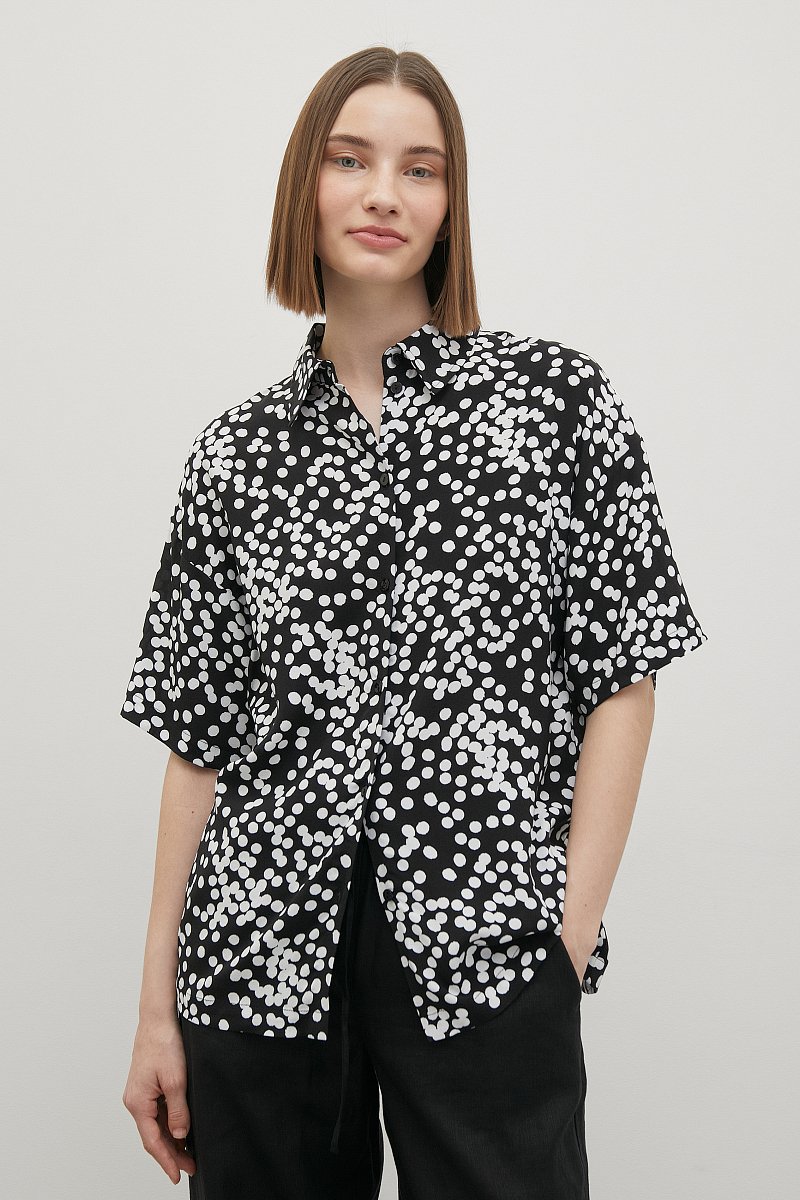 Женская рубашка с отложным воротничком, Модель FSD110169, Фото №1
