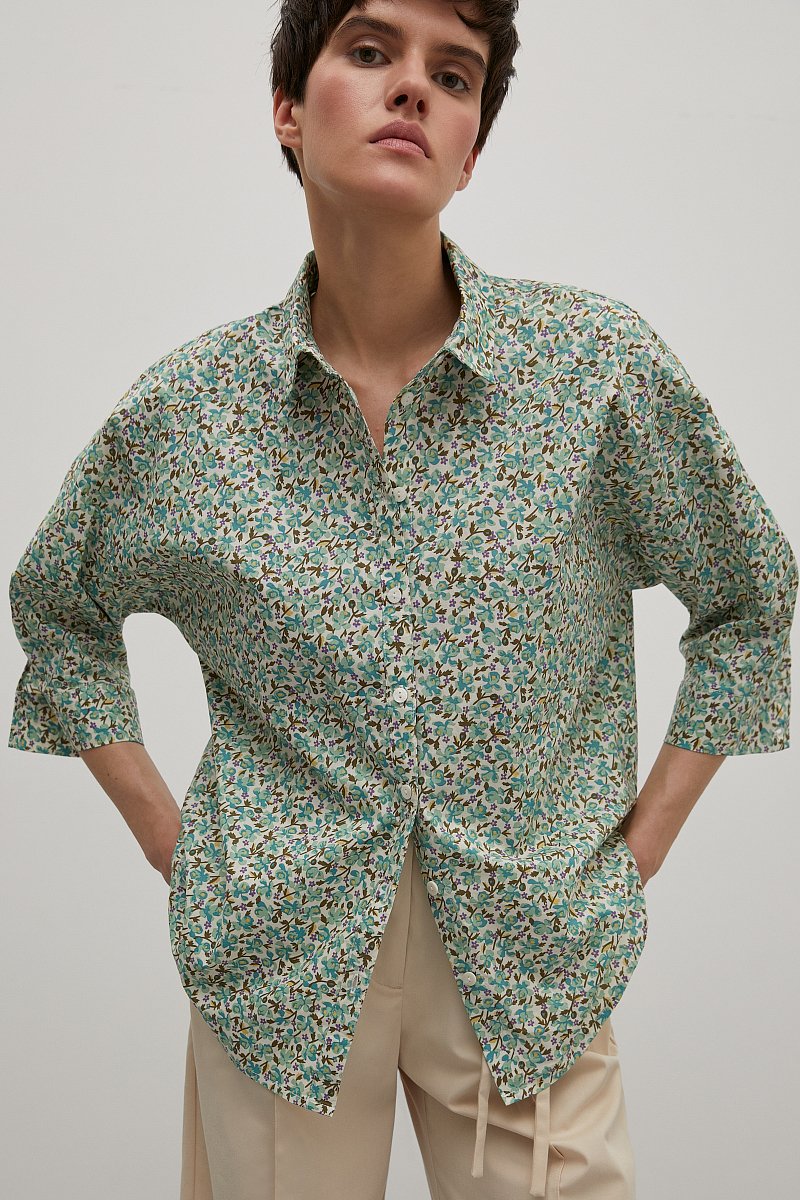 Рубашка с принтом из хлопка, Модель FSD110216, Фото №3