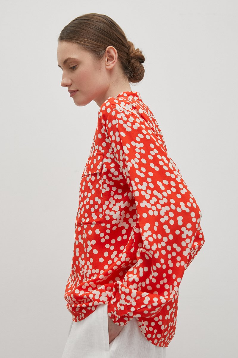 женская рубашка с воротником-стойкой, Модель FSD110168, Фото №4