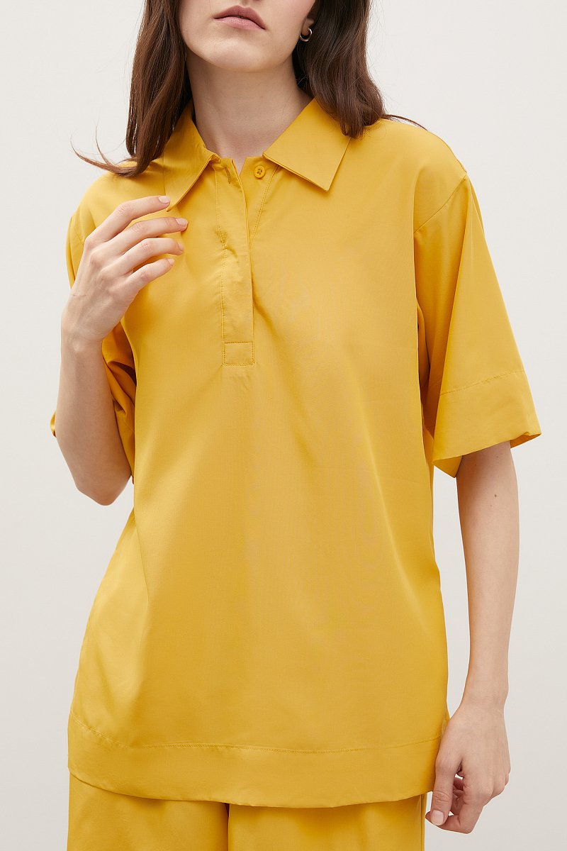 Рубашка женская свободного силуэта с отложным воротничком, Модель FSD11072, Фото №3