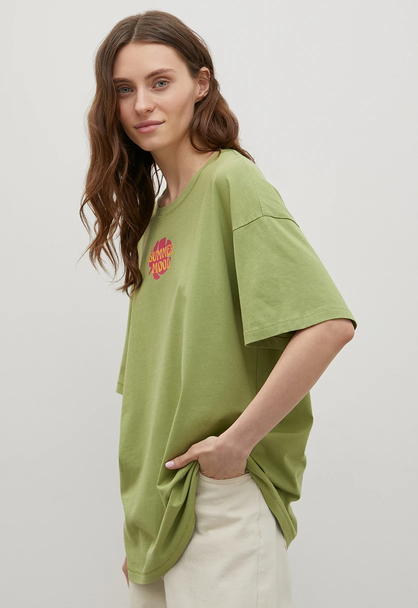 Футболка oversize силуэта с принтом, Модель FSD110155-1P, Фото №3