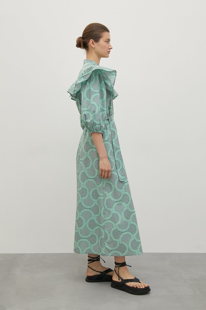 Платье с воланом из хлопка, Модель FSD11000R, Фото №3
