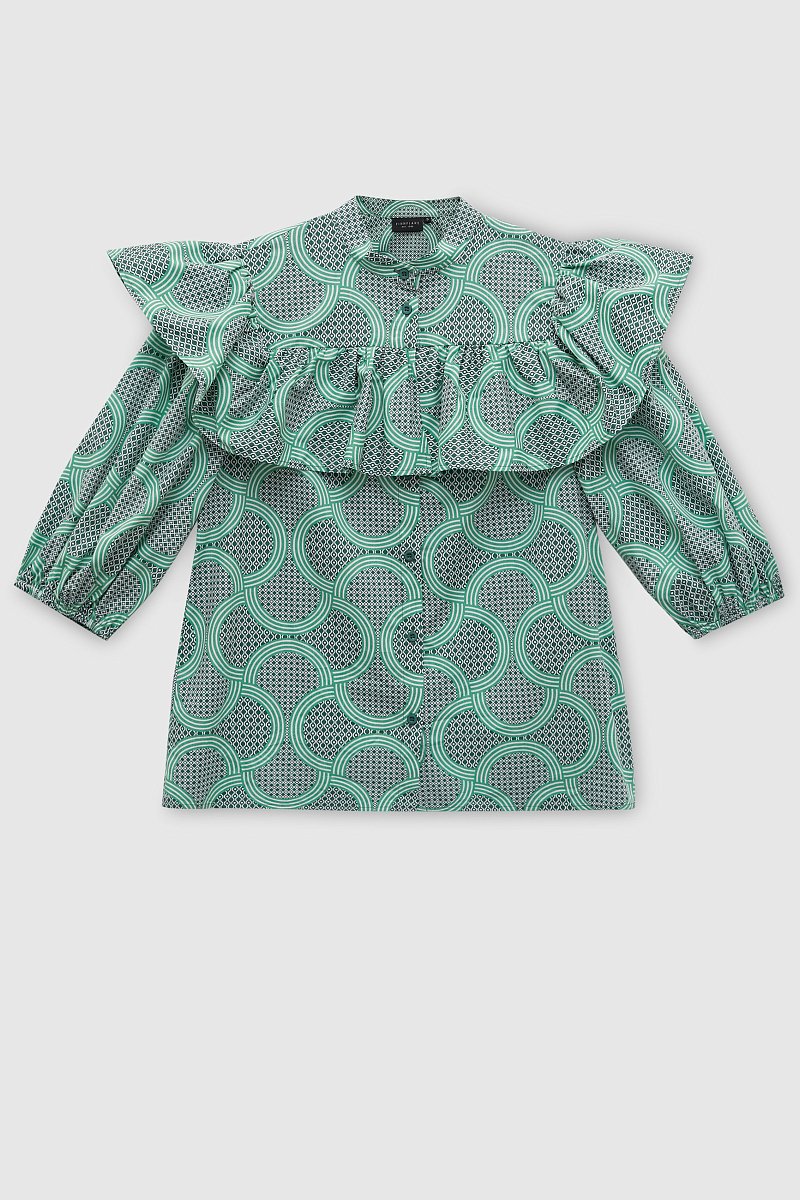 Блузка с воланом из хлопка, Модель FSD11001R, Фото №7