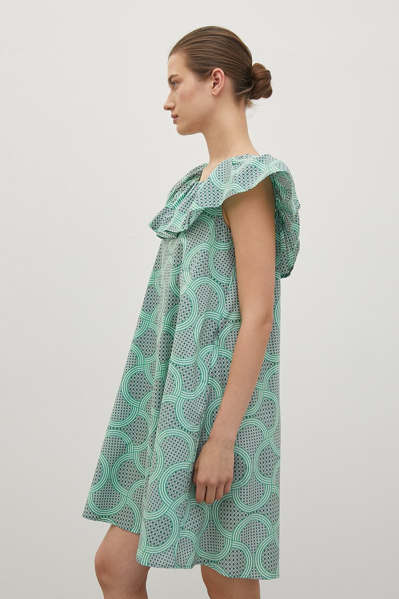 Платье с квадратным вырезом и воланом, Модель FSD11015R, Фото №4