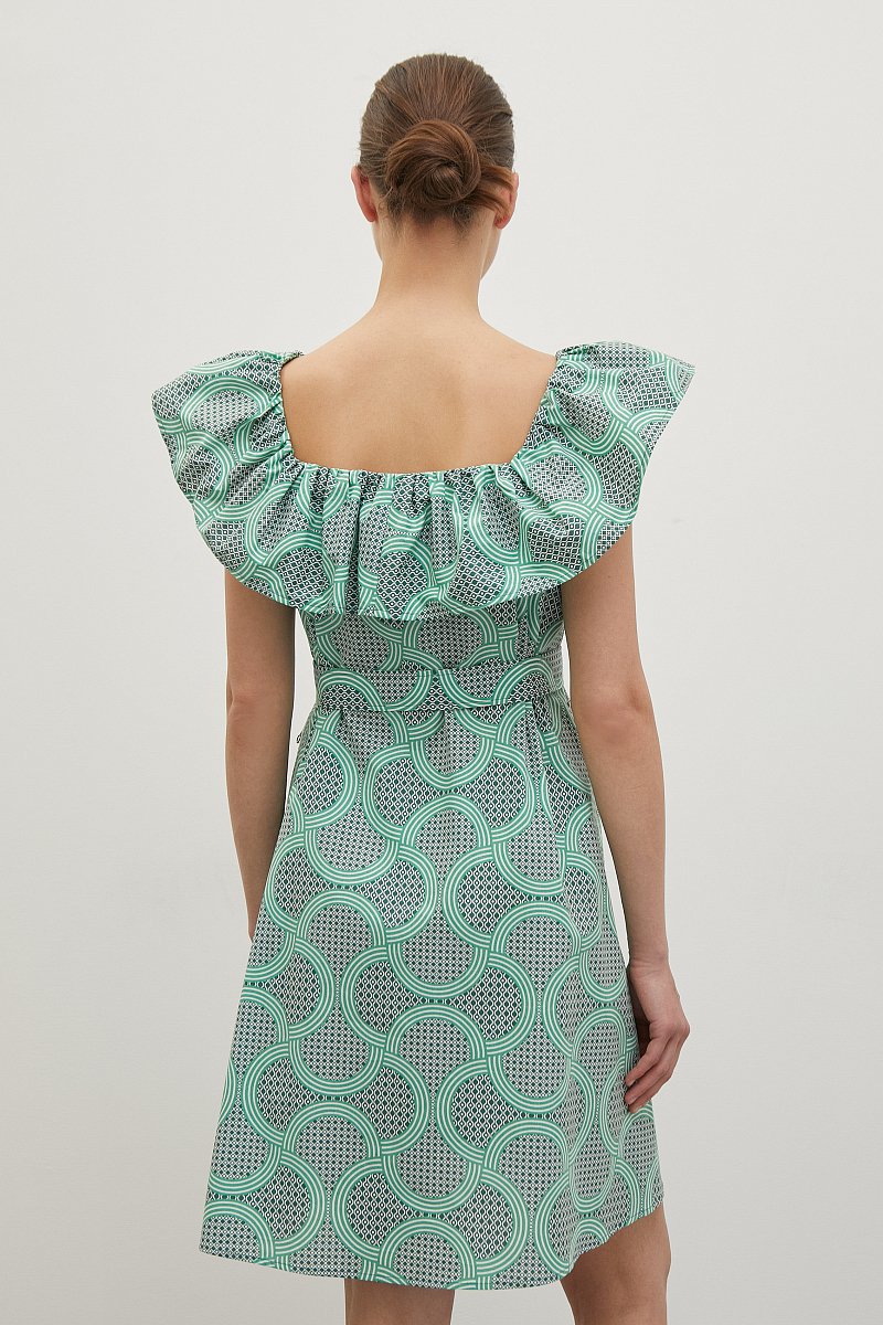 Платье с квадратным вырезом и воланом, Модель FSD11015R, Фото №5