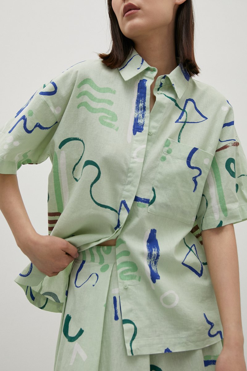 Льняная рубашка женская, Модель FSD110118, Фото №3