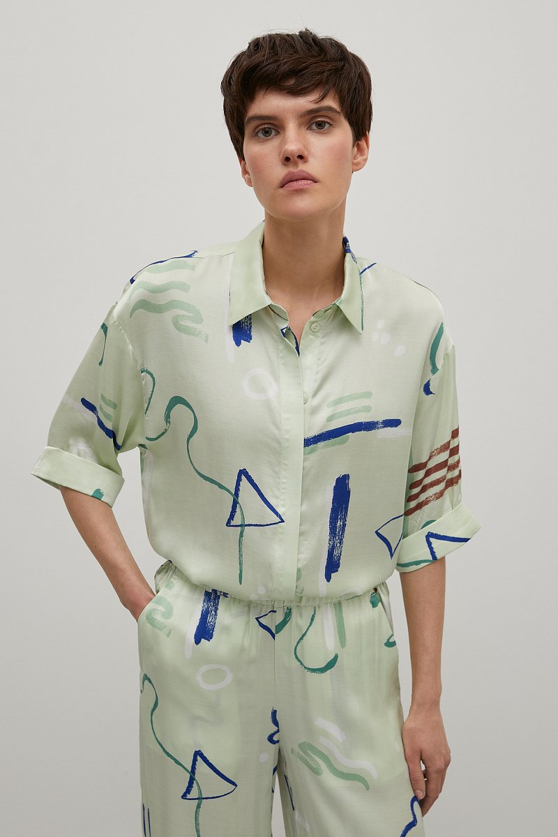 Рубашка с абстрактным принтом, Модель FSD110194, Фото №1
