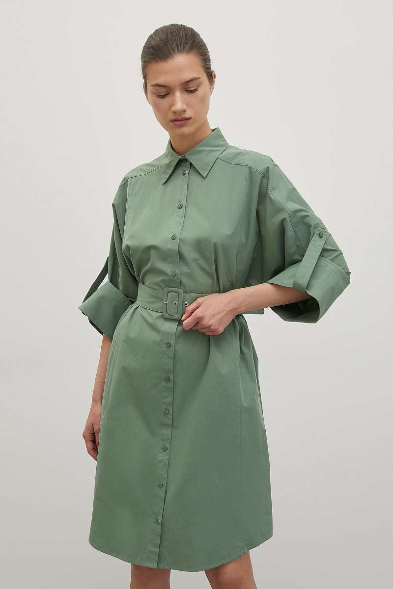 Платье-рубашка из хлопка, Модель FSD11058, Фото №1