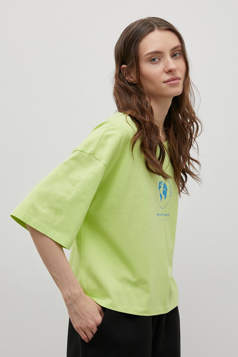 Укороченная футболка из хлопка, Модель FSD110151-1P, Фото №3