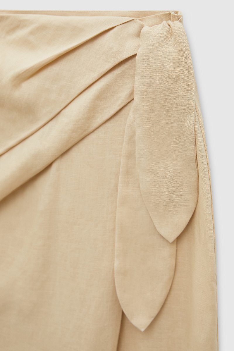 Льняная юбка с драпировкой, Модель FSD110204, Фото №5