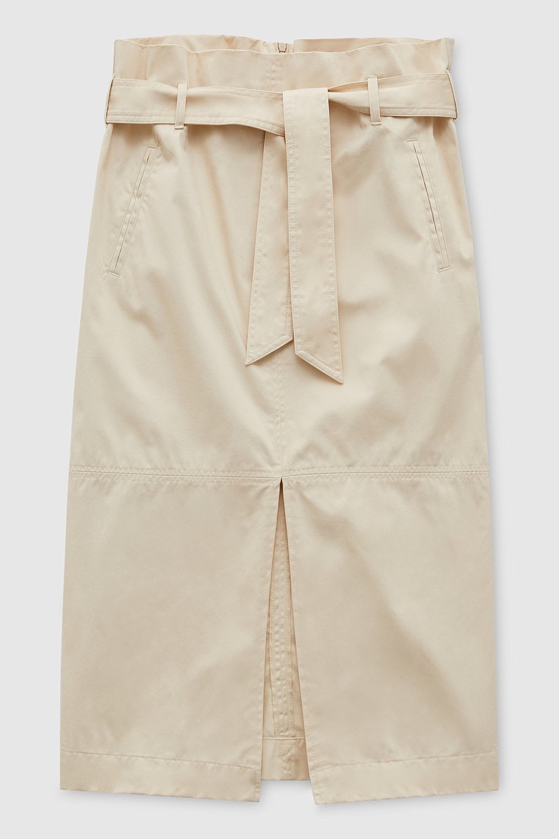 Хлопковая юбка с разрезом, Модель FSD11063, Фото №6